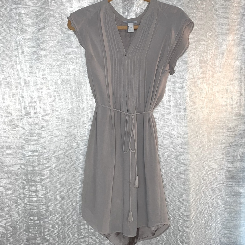 H&M- Taupe Tie Dress -Size 4